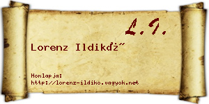 Lorenz Ildikó névjegykártya